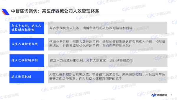 中智咨询案例：某医疗器械公司人效管理体系